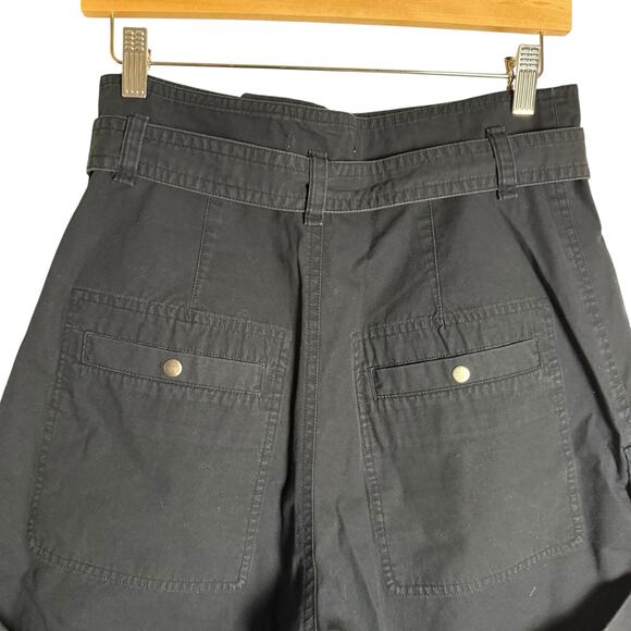 Isabel Marant Kalosco Belted Cotton Pleated High Waisted Shorts Midnight Small - Picture 10 of 13